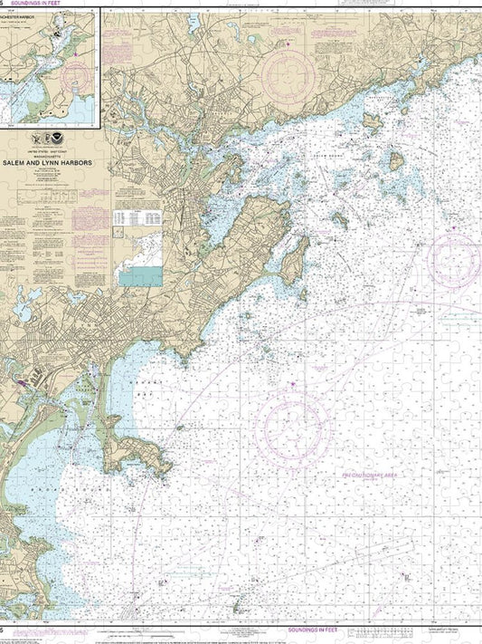 Nautical Chart 13275 Salem Lynn Harbors, Manchester Harbor Puzzle