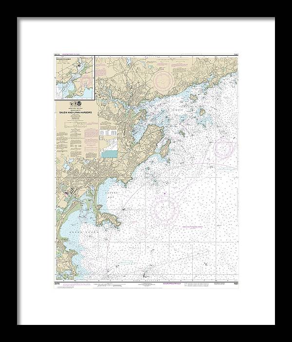 Nautical Chart-13275 Salem-lynn Harbors, Manchester Harbor - Framed Print