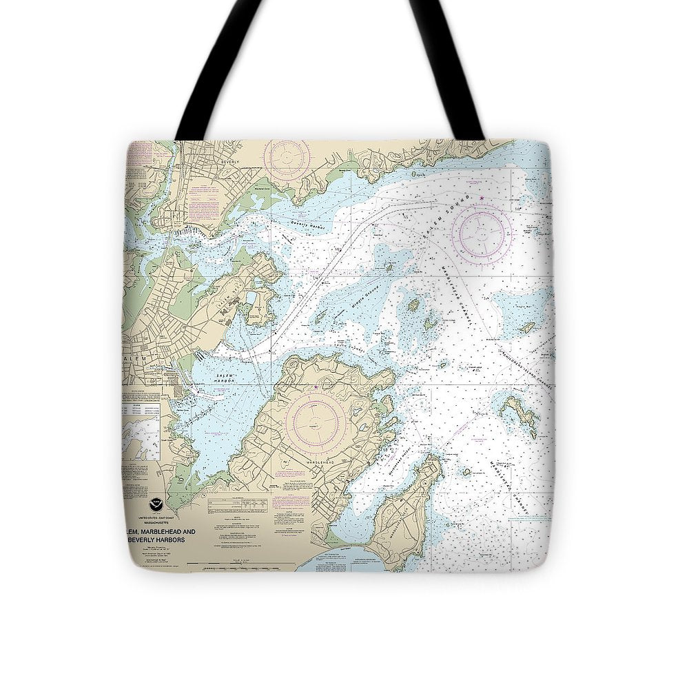 Nautical Chart-13276 Salem, Marblehead-beverly Harbors - Tote Bag