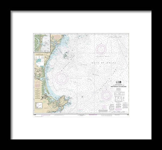 Nautical Chart-13278 Portsmouth-cape Ann, Hampton Harbor - Framed Print