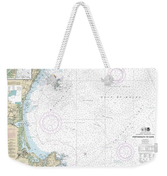 Nautical Chart-13278 Portsmouth-cape Ann, Hampton Harbor - Weekender Tote Bag