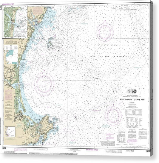 Nautical Chart-13278 Portsmouth-Cape Ann, Hampton Harbor  Acrylic Print