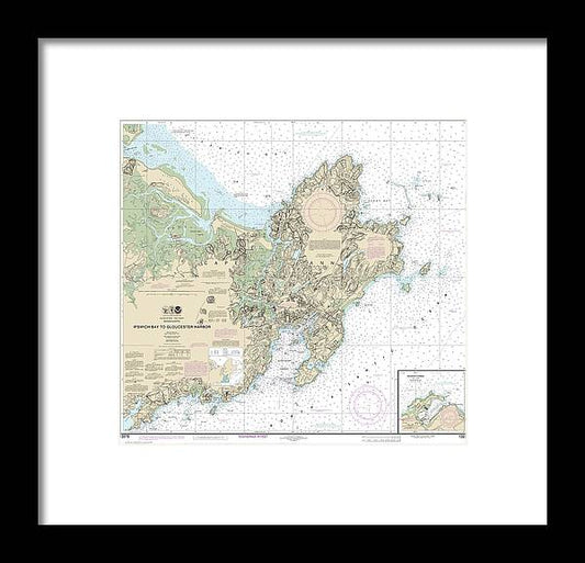 A beuatiful Framed Print of the Nautical Chart-13279 Ipswich Bay-Gloucester Harbor, Rockport Harbor by SeaKoast