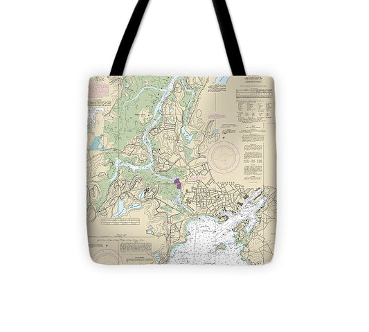 Nautical Chart 13281 Gloucester Harbor Annisquam River Tote Bag