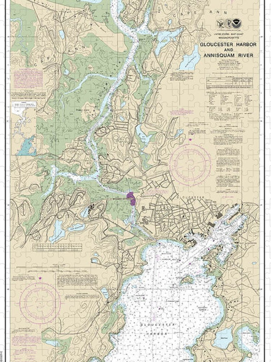 Nautical Chart 13281 Gloucester Harbor Annisquam River Puzzle
