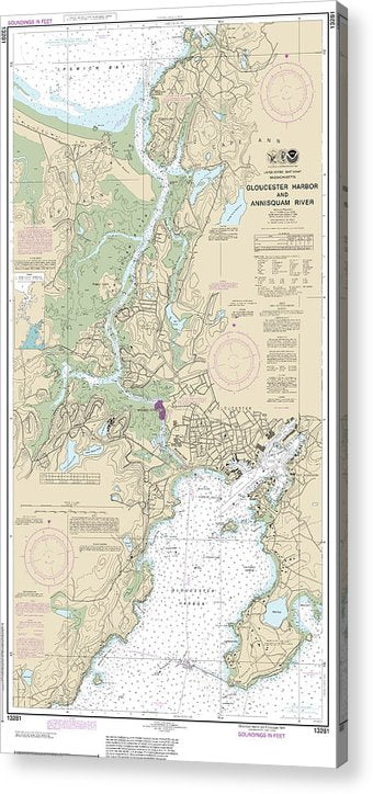Nautical Chart-13281 Gloucester Harbor-Annisquam River  Acrylic Print