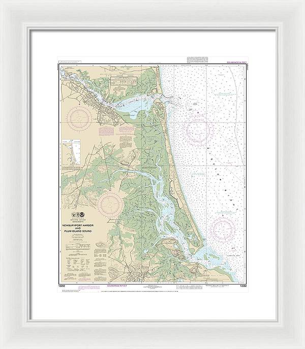 Nautical Chart-13282 Newburyport Harbor-plum Island Sound - Framed Print