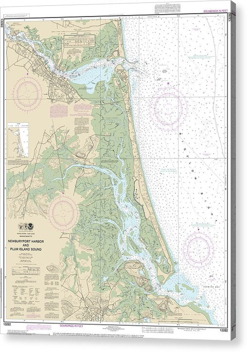 Nautical Chart-13282 Newburyport Harbor-Plum Island Sound  Acrylic Print