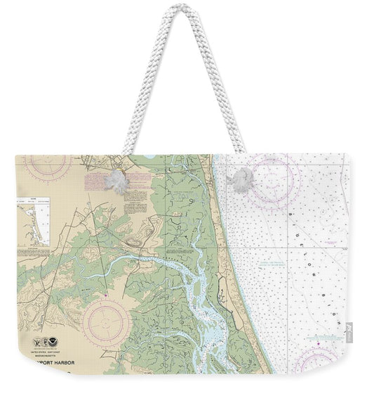 Nautical Chart-13282 Newburyport Harbor-plum Island Sound - Weekender Tote Bag