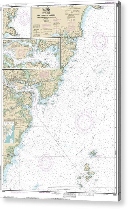 Nautical Chart-13283 Portsmouth Harbor Cape Neddick Harbor-Isles-Shoals, Portsmouth Harbor  Acrylic Print