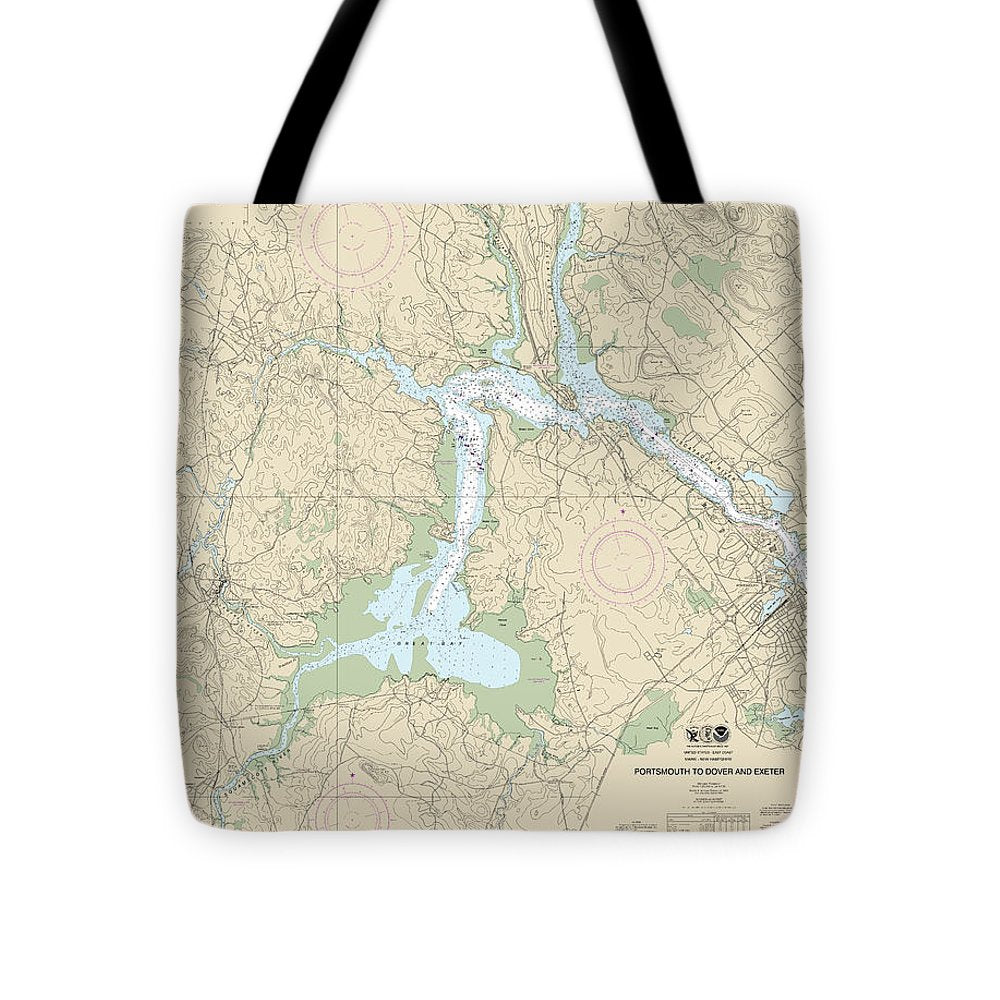 Nautical Chart-13285 Portsmouth-dover-exeter - Tote Bag