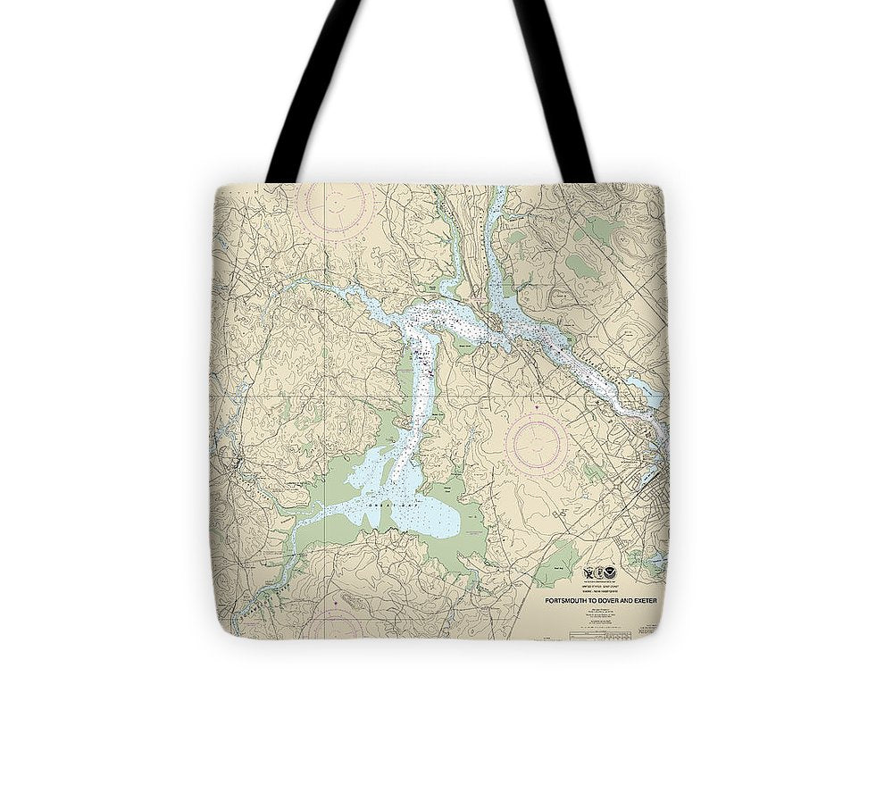 Nautical Chart 13285 Portsmouth Dover Exeter Tote Bag