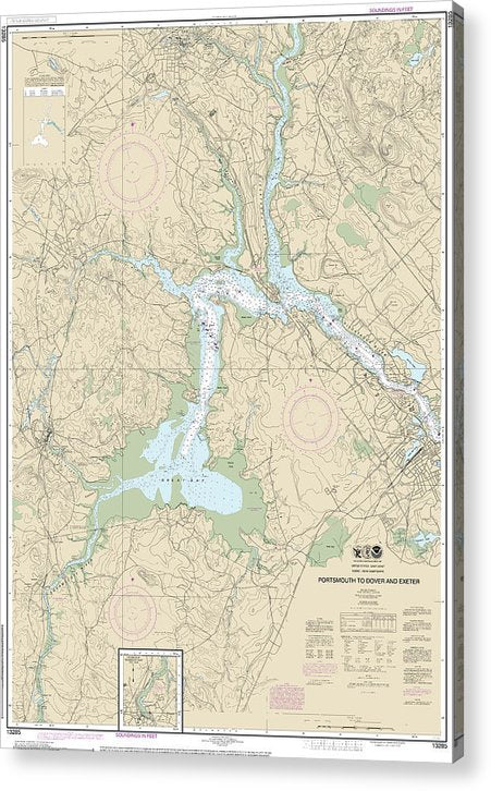Nautical Chart-13285 Portsmouth-Dover-Exeter  Acrylic Print