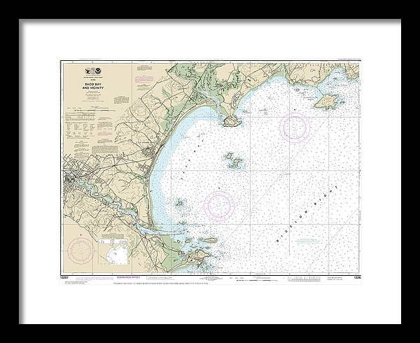 Nautical Chart-13287 Saco Bay-vicinity - Framed Print