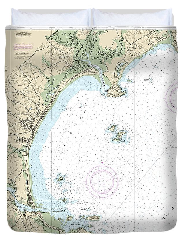 Nautical Chart-13287 Saco Bay-vicinity - Duvet Cover
