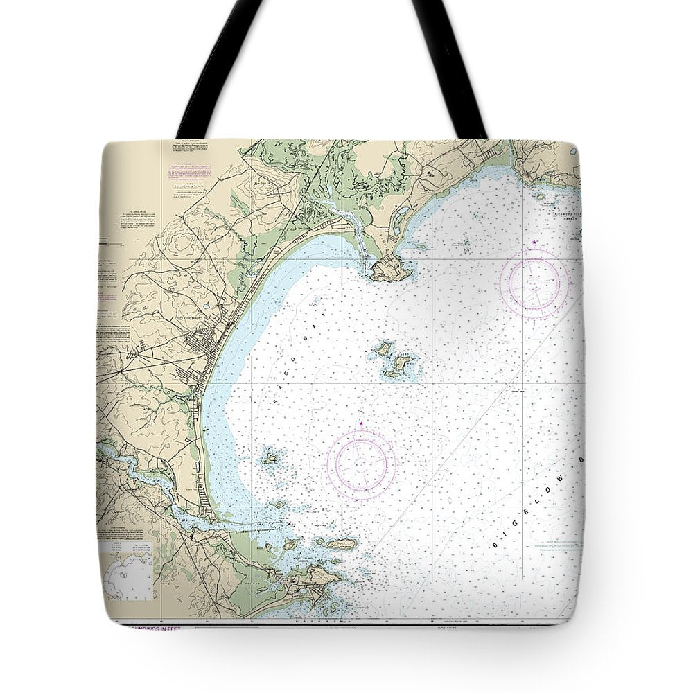 Nautical Chart-13287 Saco Bay-vicinity - Tote Bag