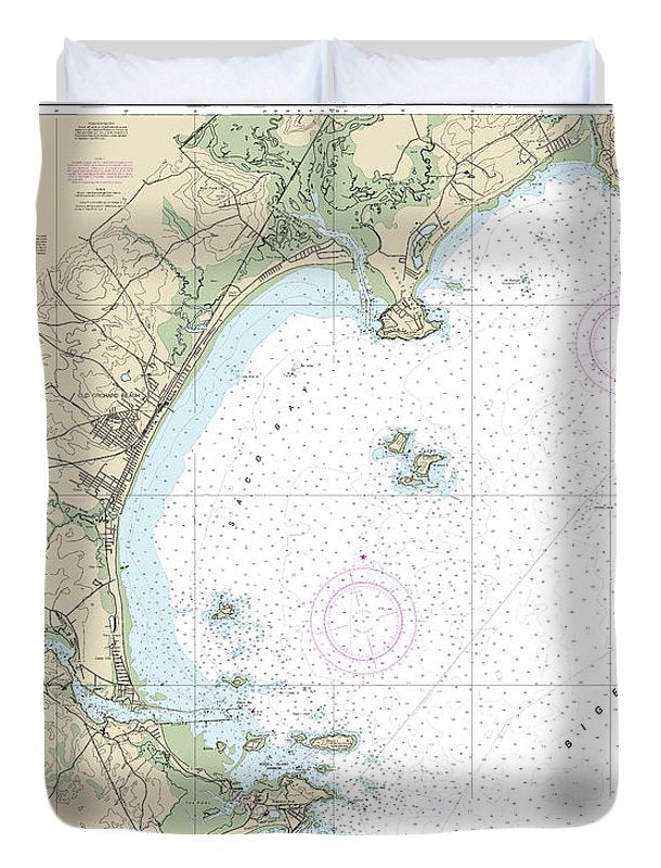 Nautical Chart-13287 Saco Bay-vicinity - Duvet Cover