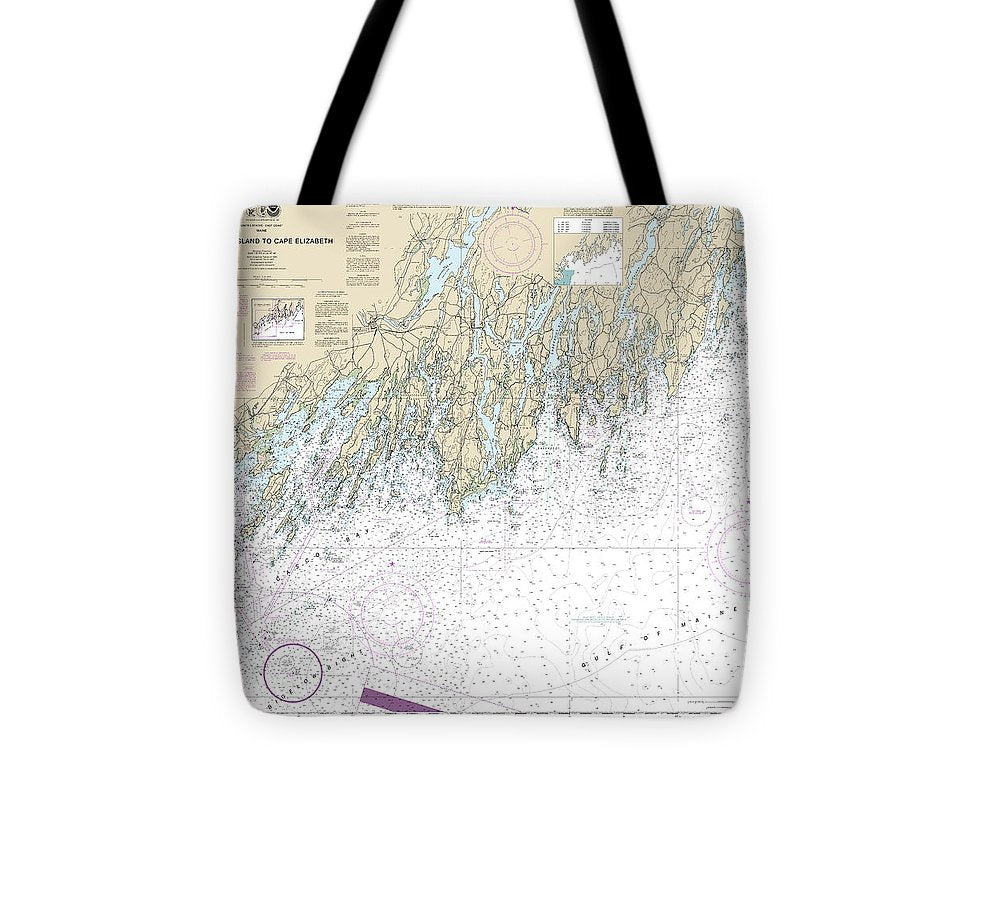 Nautical Chart 13288 Monhegan Island Cape Elizabeth Tote Bag