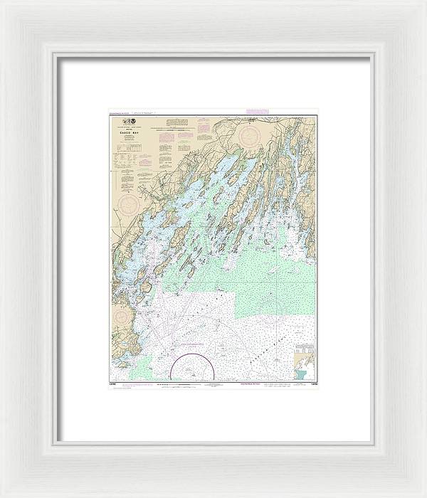 Nautical Chart-13290 Casco Bay - Framed Print