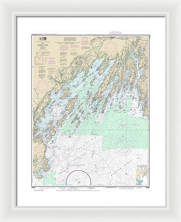 Nautical Chart-13290 Casco Bay - Framed Print