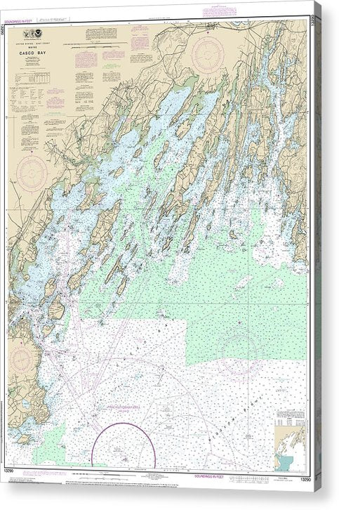 Nautical Chart-13290 Casco Bay  Acrylic Print
