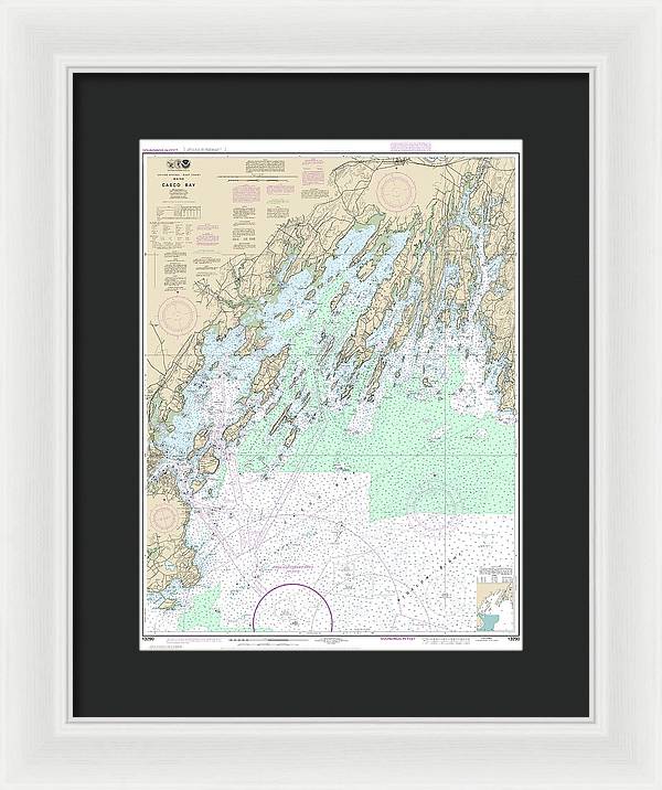 Nautical Chart-13290 Casco Bay - Framed Print