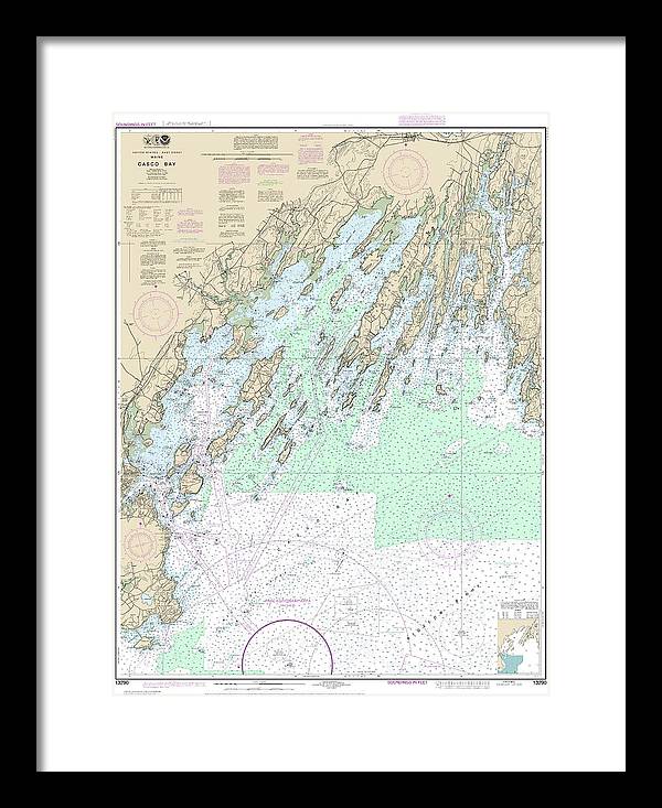 Nautical Chart-13290 Casco Bay - Framed Print