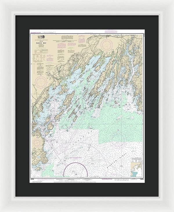 Nautical Chart-13290 Casco Bay - Framed Print