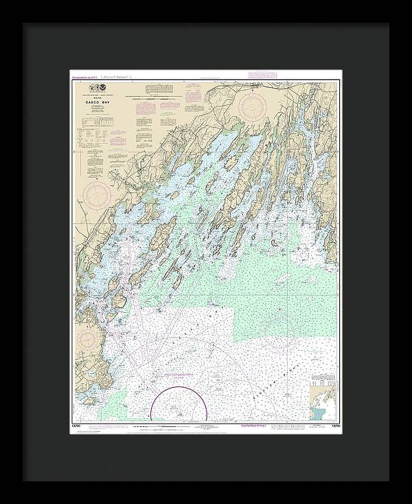 Nautical Chart-13290 Casco Bay - Framed Print