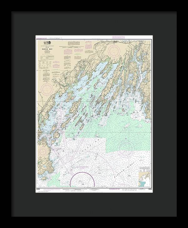 Nautical Chart-13290 Casco Bay - Framed Print