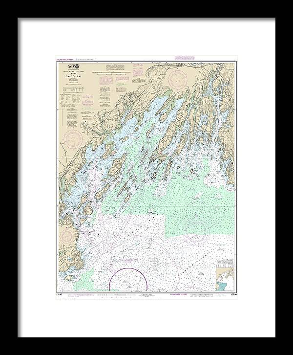 Nautical Chart-13290 Casco Bay - Framed Print