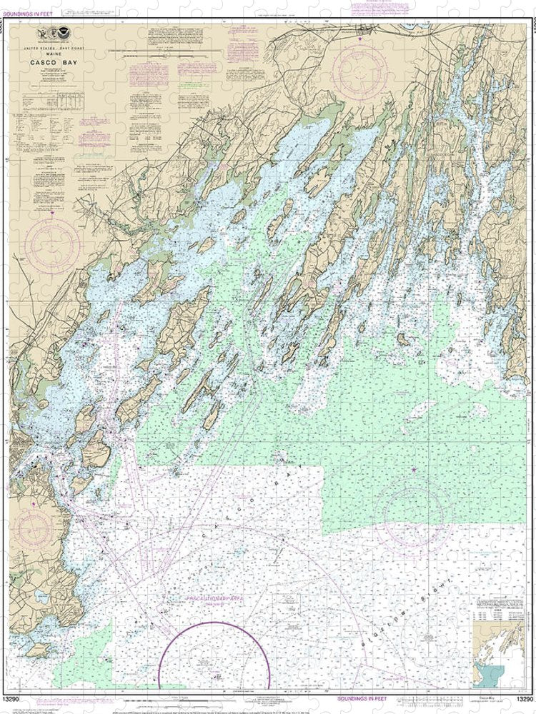 Nautical Chart 13290 Casco Bay Puzzle