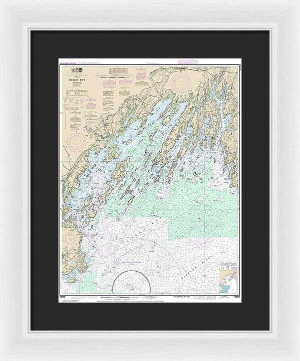 Nautical Chart-13290 Casco Bay - Framed Print