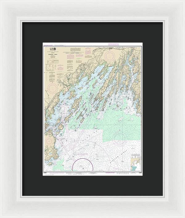 Nautical Chart-13290 Casco Bay - Framed Print