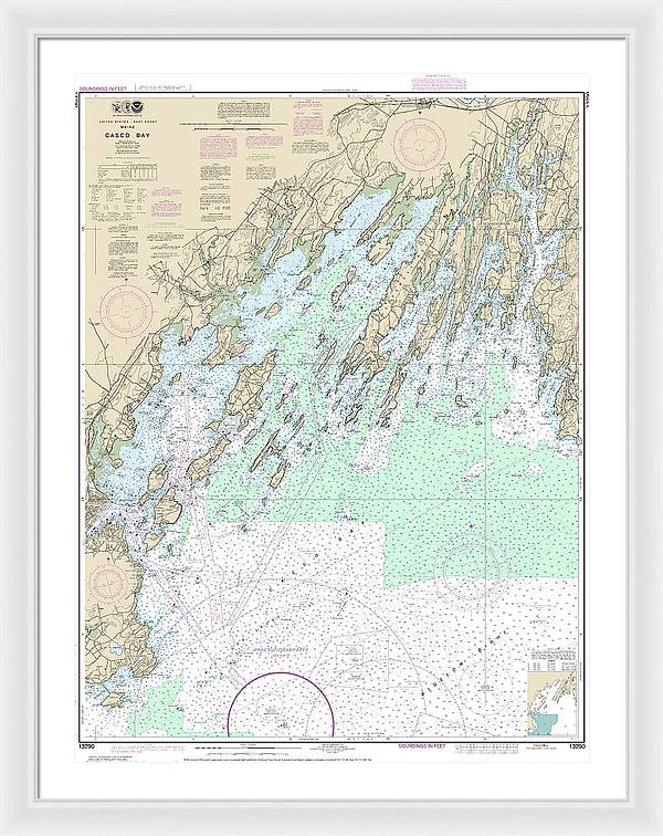 Nautical Chart-13290 Casco Bay - Framed Print