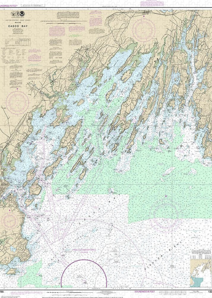 Nautical Chart-13290 Casco Bay - Puzzle