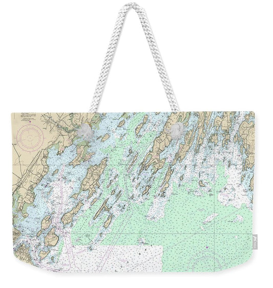 Nautical Chart-13290 Casco Bay - Weekender Tote Bag
