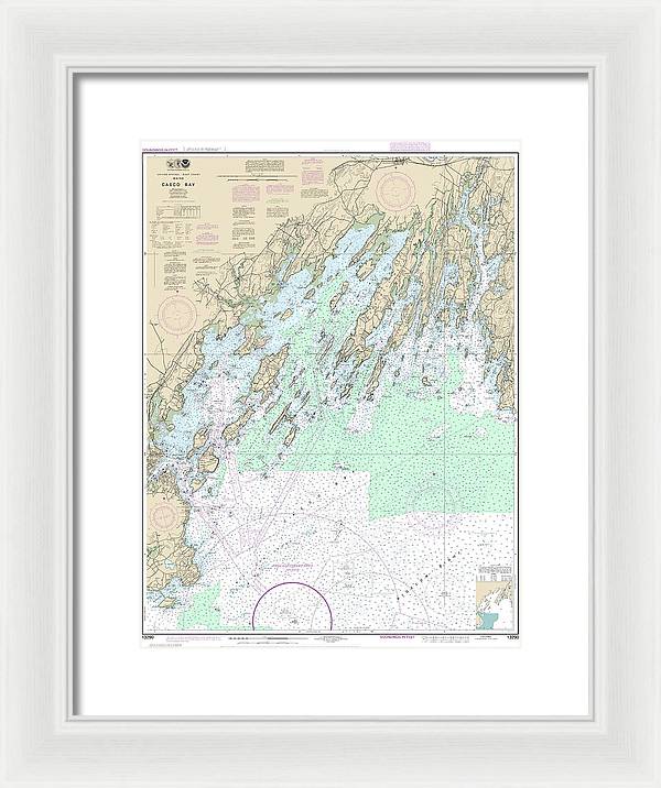 Nautical Chart-13290 Casco Bay - Framed Print