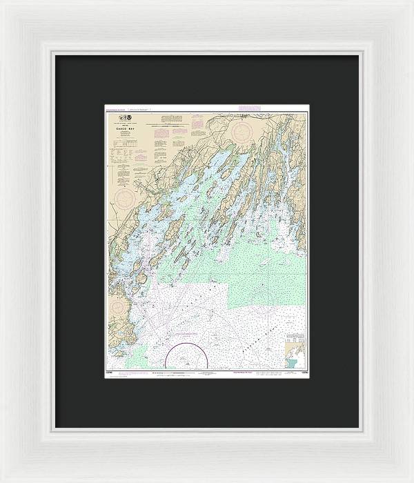 Nautical Chart-13290 Casco Bay - Framed Print