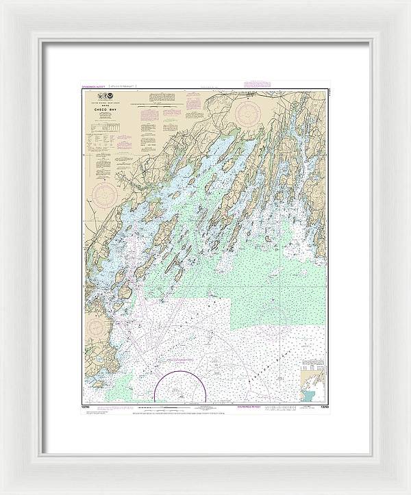 Nautical Chart-13290 Casco Bay - Framed Print