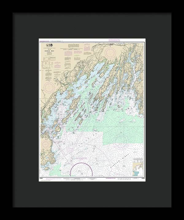 Nautical Chart-13290 Casco Bay - Framed Print