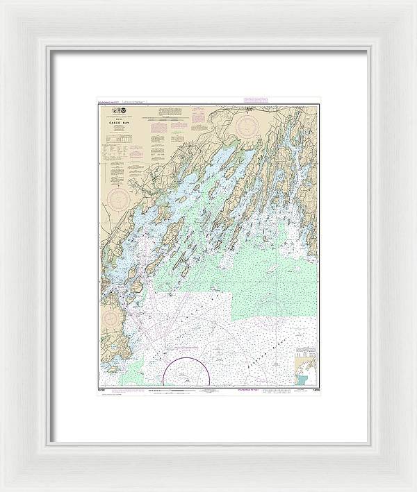 Nautical Chart-13290 Casco Bay - Framed Print