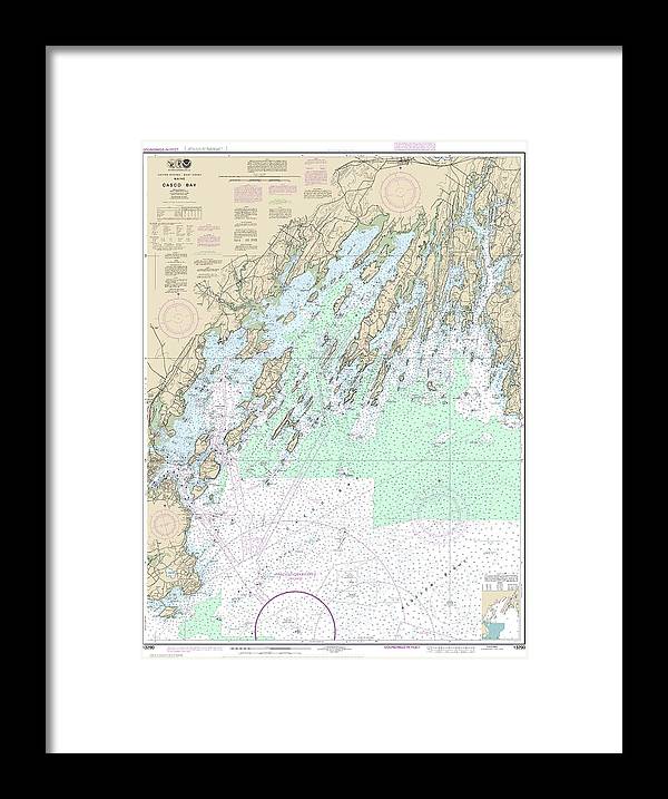 Nautical Chart-13290 Casco Bay - Framed Print