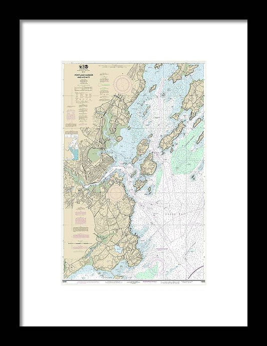 Nautical Chart-13292 Portland Harbor-vicinity - Framed Print
