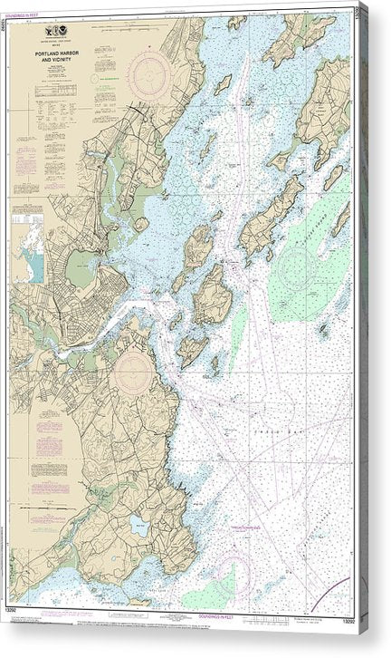 Nautical Chart-13292 Portland Harbor-Vicinity  Acrylic Print