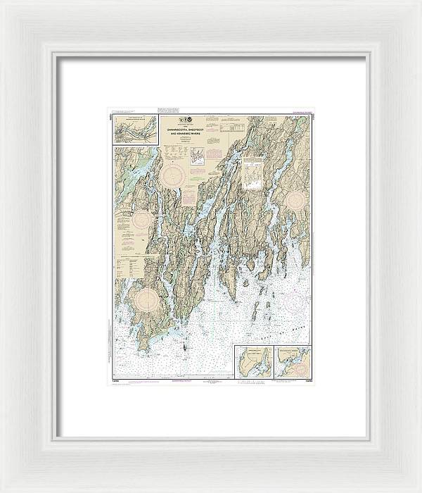 Nautical Chart-13293 Damariscotta, Sheepscot-kennebec Rivers, South Bristol Harbor, Christmas Cove - Framed Print