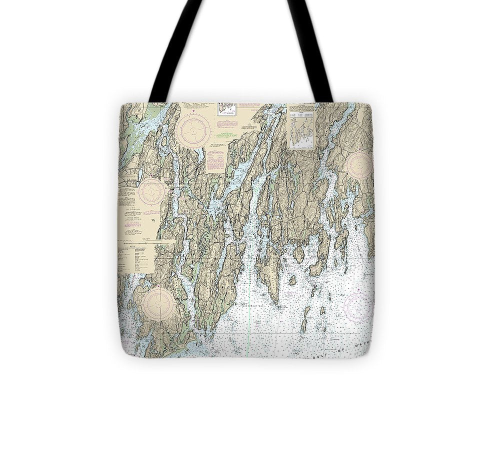 Nautical Chart 13293 Damariscotta, Sheepscot Kennebec Rivers, South Bristol Harbor, Christmas Cove Tote Bag