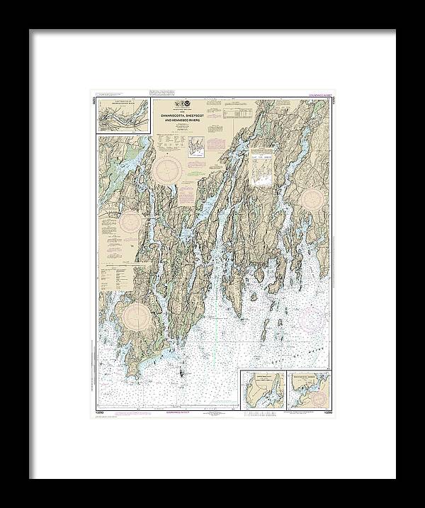 A beuatiful Framed Print of the Nautical Chart-13293 Damariscotta, Sheepscot-Kennebec Rivers, South Bristol Harbor, Christmas Cove by SeaKoast