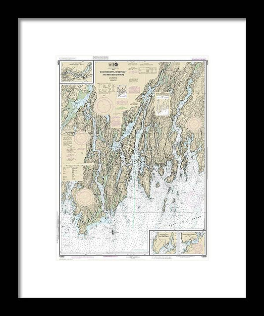 A beuatiful Framed Print of the Nautical Chart-13293 Damariscotta, Sheepscot-Kennebec Rivers, South Bristol Harbor, Christmas Cove by SeaKoast