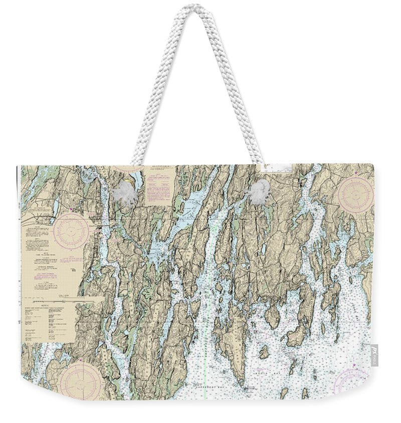 Nautical Chart-13293 Damariscotta, Sheepscot-kennebec Rivers, South Bristol Harbor, Christmas Cove - Weekender Tote Bag